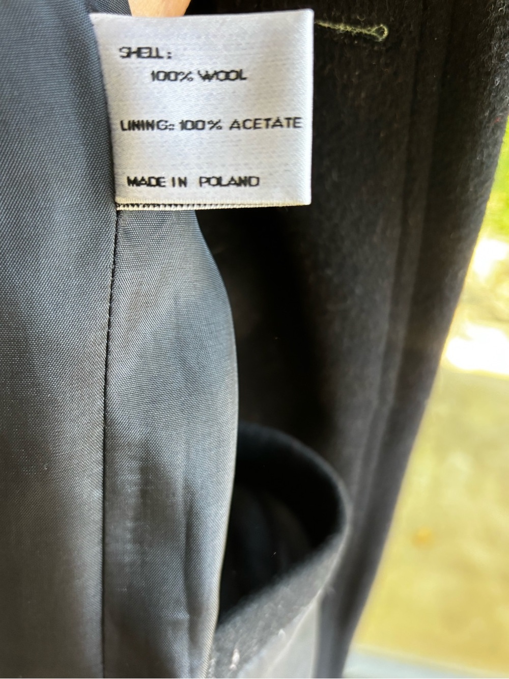 Vintage John Weitz 100% Wool Black Coat - Picture 8 of 12